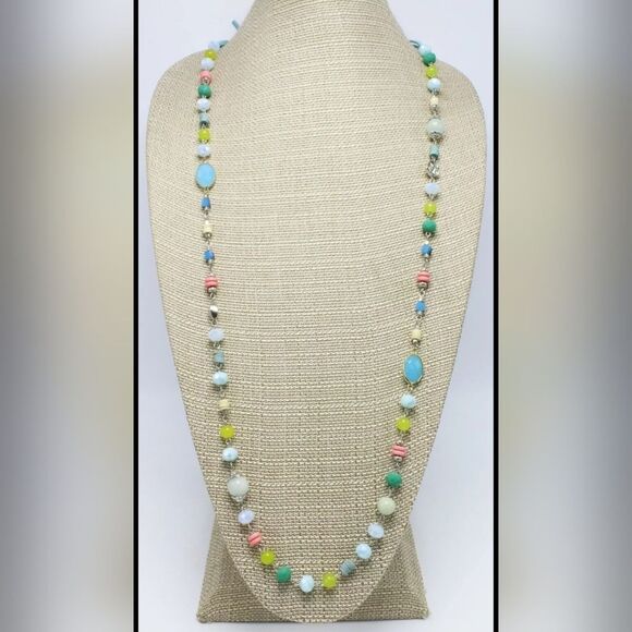 Beautiful New  Pastel Colored Bead Necklace by Christopher & Banks NWT - Picture 1 of 3
